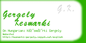 gergely kesmarki business card